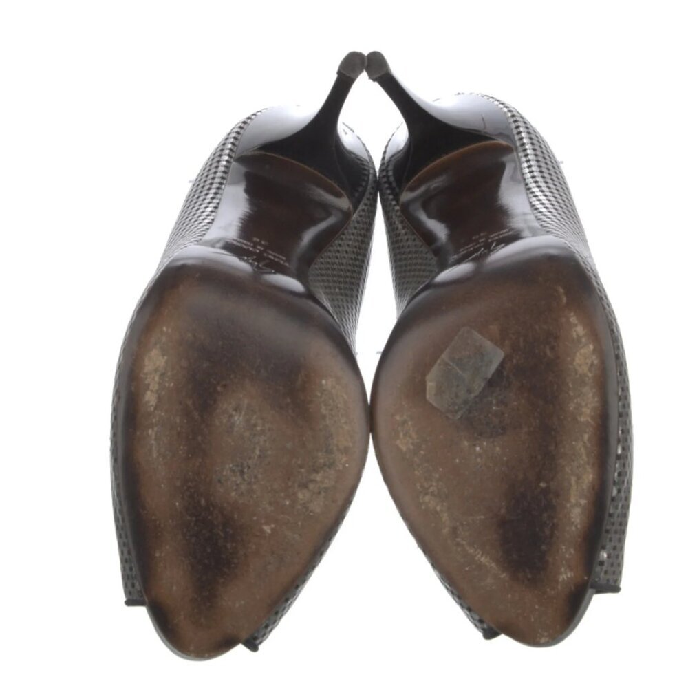 Giuseppe Zanotti Metallic Silver Leather Printed Pumps Sz 9 | US9, IT39 - Picture 6 of 7